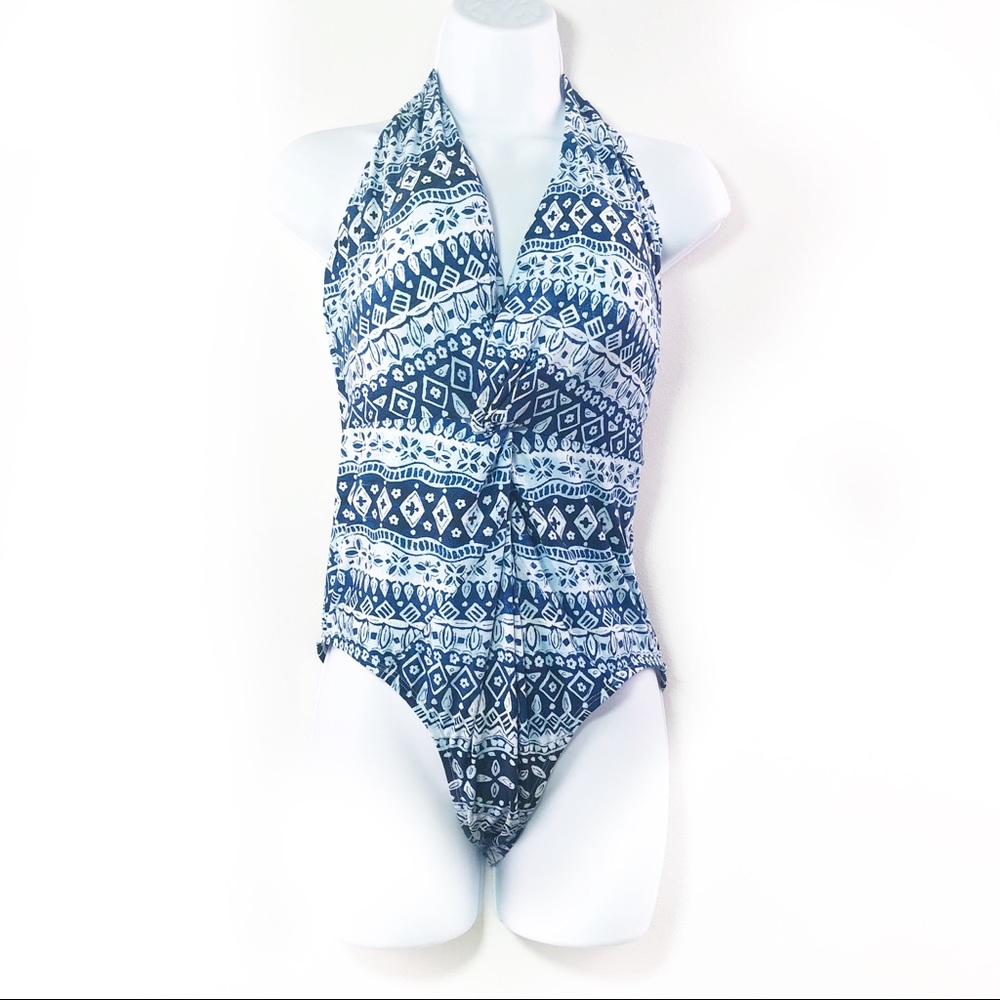 Jantzen Blue Gem One Piece Halter Swim Suit 369-4